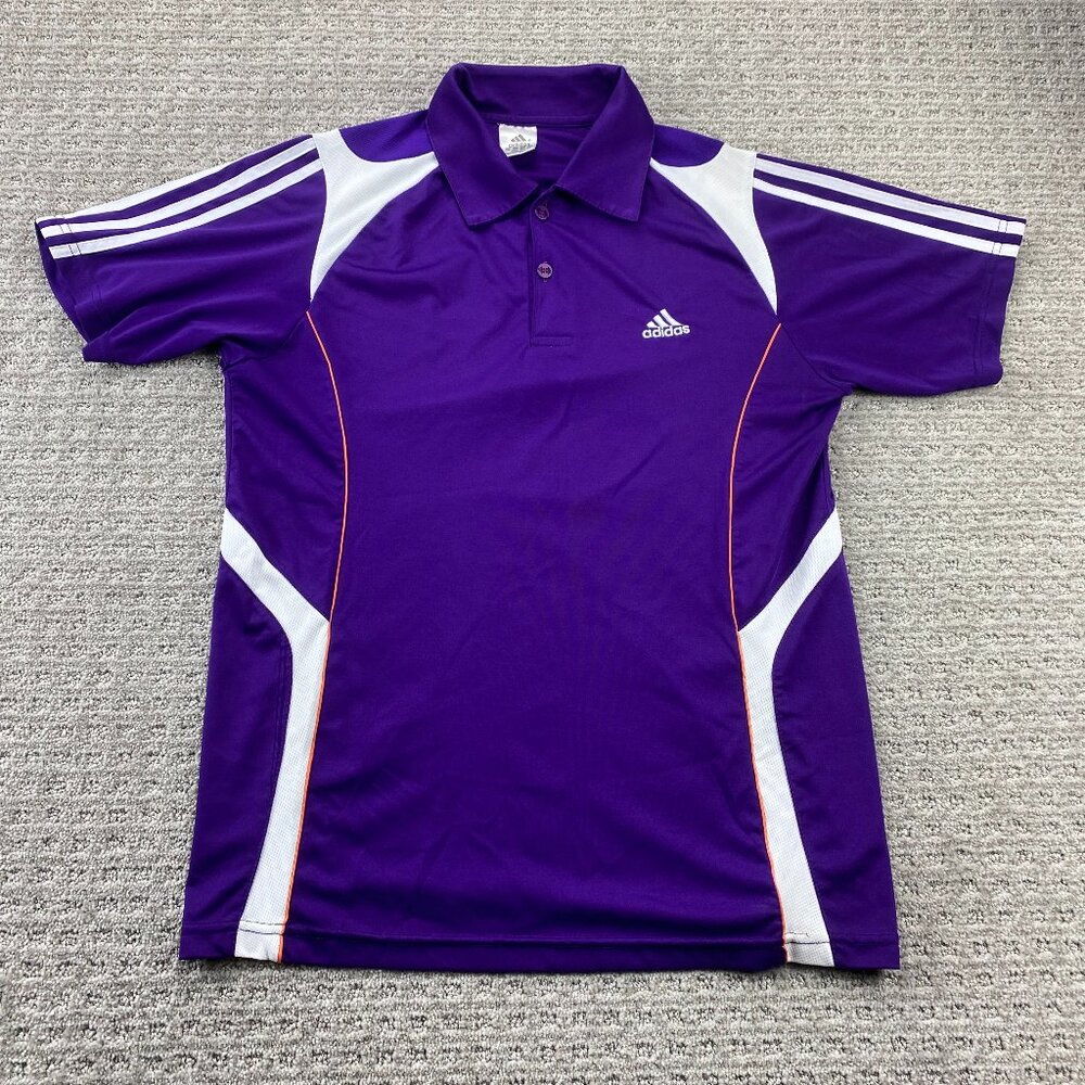 Adidas Golf Shirt Women Large L Purple Embroidered Logo Casual Sporty Activewear